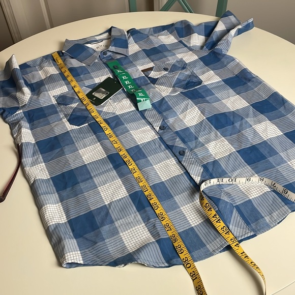 Orvis Men’s Blue & White Plaid Button Down short sleeve Shirt- XL - Picture 9 of 14
